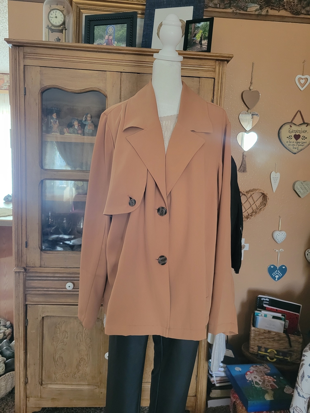 J.Jill Wearever XL Cognac Camel Draped Blazer Jacket